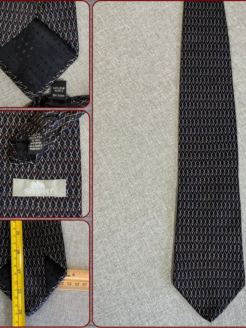 Stafford Silk Geometric Diamond Pattern Tie